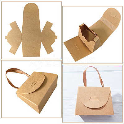 Foldable Kraft Paper Candy Gift Box CON-WH0094-24B-1