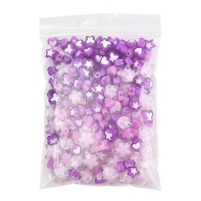 200Pcs 5 Styles Transparent Acrylic Beads TACR-FS0001-54D-1