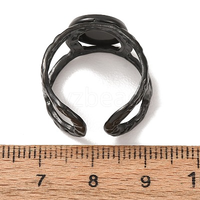 Hammered 304 Stainless Steel Cuff Ring Components SA-CBAC0DF-02B-EB-1