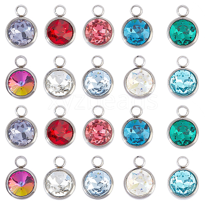 20Pcs 10 Colors Glass Charms GLAA-GA0001-39-1