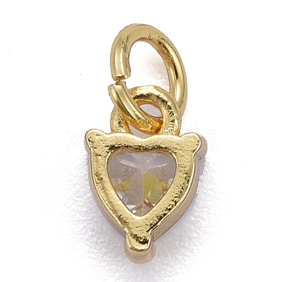 Brass Micro Pave Cubic Zirconia Charms KK-P192-08-1