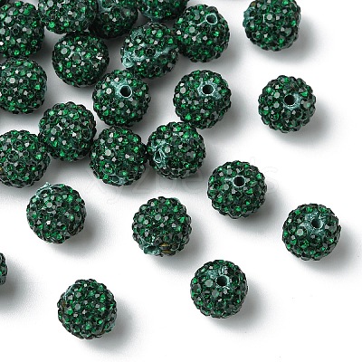 30Pcs Pave Disco Ball Beads RB-YW0001-14D-1