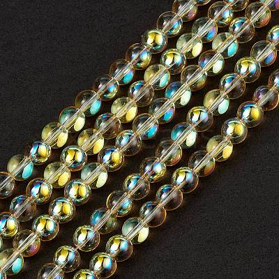 Transparent Electroplate Glass Beads Strands EGLA-I015-01D-1
