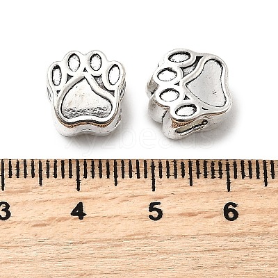 Dog Paw Prints Tibetan Style Alloy European Bead Enamel Settings TIBEP-S293-067AS-LF-1