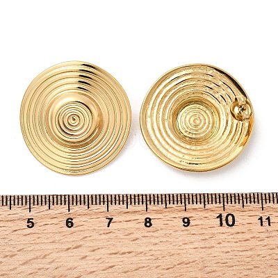 304 Stainless Steel Flat Round Stud Earrings EJEW-K268-53B-G-1