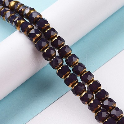 Electroplate Opaque Glass Beads Strands GLAA-P003-A-1