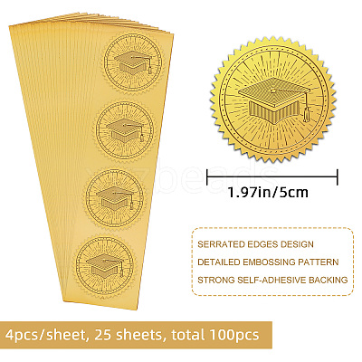 Self Adhesive Gold Foil Embossed Stickers DIY-WH0211-348-1