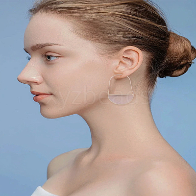 1 Pair Brass Glass Hoop Earrings for Women EJEW-LP0003-53C-1