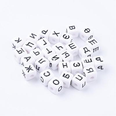 Opaque Acrylic European Beads SACR-Q126-13-1