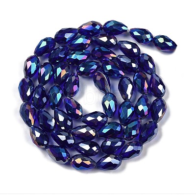 Transparent Electroplate Glass Beads Strands EGLA-N013-T10mm-B07-1
