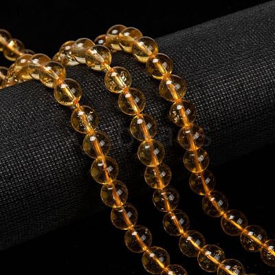 Natural Citrine Beads Strands G-E326-8mm-01-1