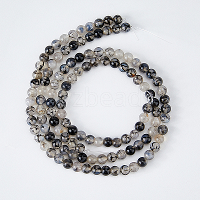 2 Strands Natural Dragon Veins Agate Bead Strands G-FH0002-36B-1
