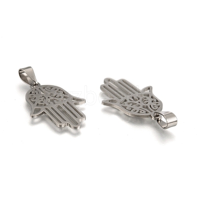 Non-Tarnish Hamsa Hand/Hand of Fatima/Hand of Miriam 304 Stainless Steel Pendants X-STAS-F016-18P-1
