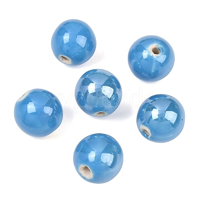 Glazed Porcelain Beads PORC-D001-18mm-12-1