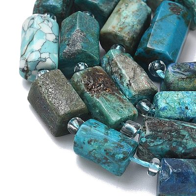Natural Chrysocolla and Lapis Lazuli Beads Strands G-C275-A01-01-1