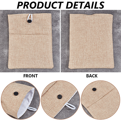 Cotton & Linen Book Sleeve with Button & Front Pocket ABAG-WH20005-14B-02-1