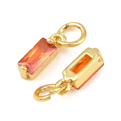 Brass Micro Pave Cubic Zirconia Charms ZIRC-F111-03G-14-1