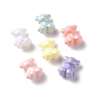 Opaque Acrylic Glitter Beads X-OACR-E010-06-1
