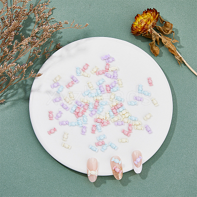200Pcs 4 Colors Opaque Resin Cabochons RESI-HY0001-26-1