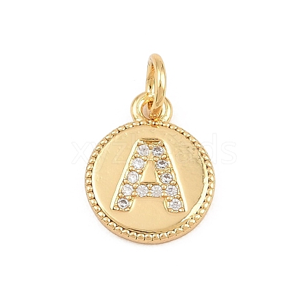 Brass Micro Pave Clear Cubic Zirconia Charms CU-CBA56CE-12G-A-1