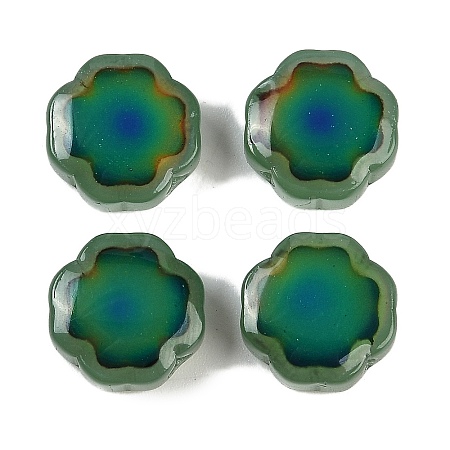 Two Tone Crackle Glass Beads GLAA-Z007-11E-1