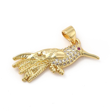 Rack Plating Brass Micro Pave Cubic Zirconia Pendants KK-E072-13G-1