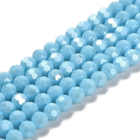 Electroplate Opaque Glass Beads Strands EGLA-A035-P8mm-A08-1