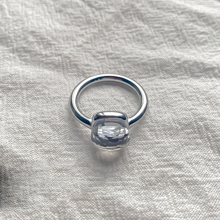 Square 304 Stainless Steel with Glass Finger Rings FS-WG8AAFA-16-1