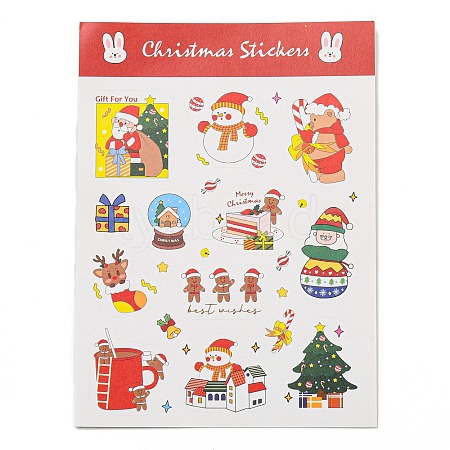 Christmas Theme Paper Sticker AJEW-Q151-02C-1