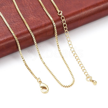 Brass Box Chain Necklaces X-NJEW-K123-11G-1