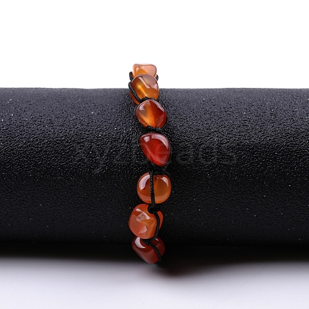 Dyed Natural Agate Braided Beaded Bracelets PW-WGE50F8-01-1