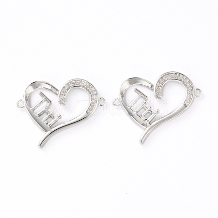 Brass Micro Pave Clear Cubic Zirconia Links ZIRC-J039-09P-1