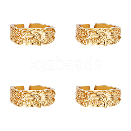 4Pcs Brass Cuff Open Rings for Men RJEW-UN0003-11G-1