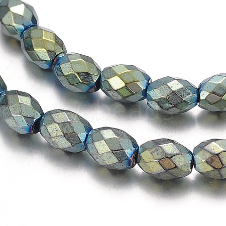 Electroplated Non-magnetic Synthetic Hematite Oval Beads Strands X-G-F230-18B-1