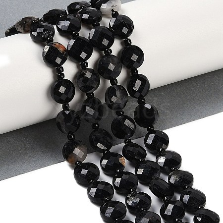 Natural Black Tourmaline Beads Strands G-B094-A12-01-1