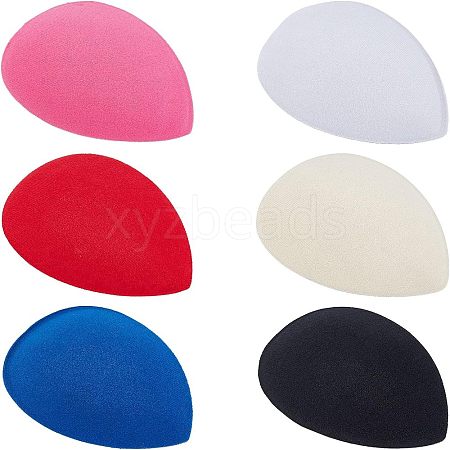 CHGCRAFT 6Pcs 6 Colors EVA Cloth Teardrop Fascinator Hat Base for Millinery AJEW-CA0002-78-1