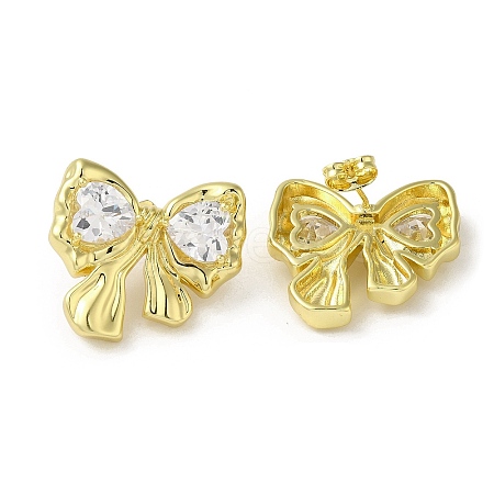 Brass Stud Earrings EJEW-D109-05G-1