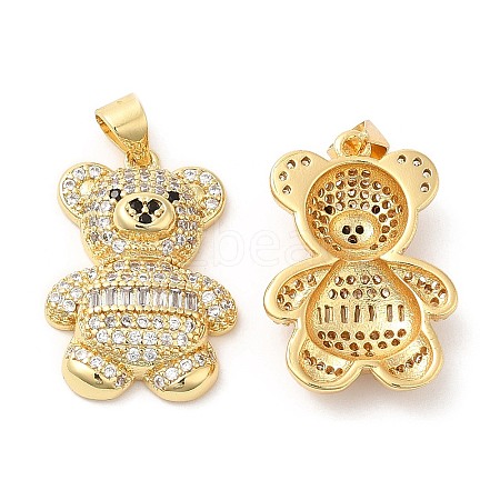 Eco-Friendly Brass Micro Pave Cubic Zirconia Pendants KK-M249-29G-1