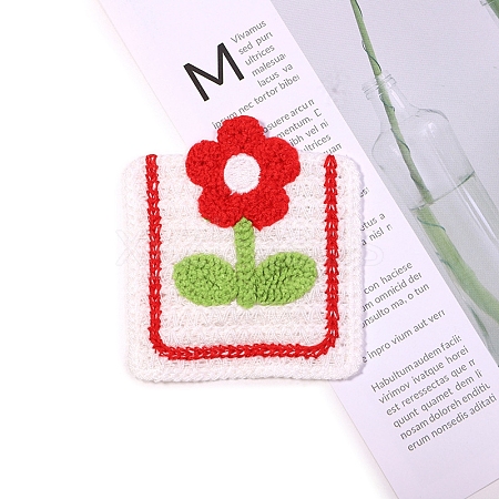 Flower Shape Towel Embroidery Style Cotton Iron on/Sew on Patches PW-WG435E5-06-1