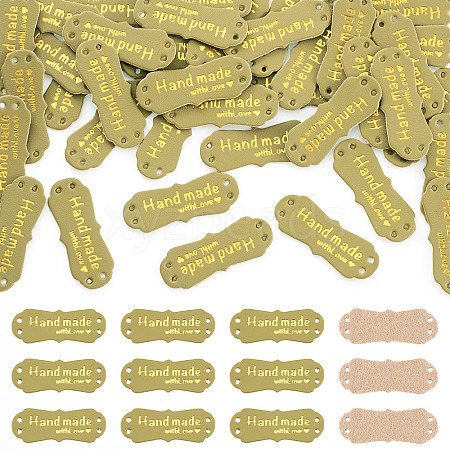40Pcs PU Leather Craft Label Tags DIY-TADJ0001-22I-1