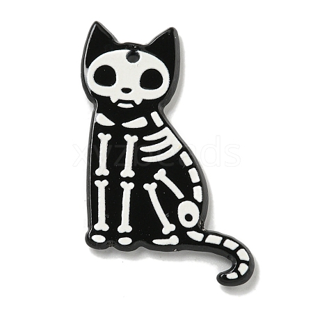 Halloween Black Cat Acrylic Pendants MACR-U005-01B-1