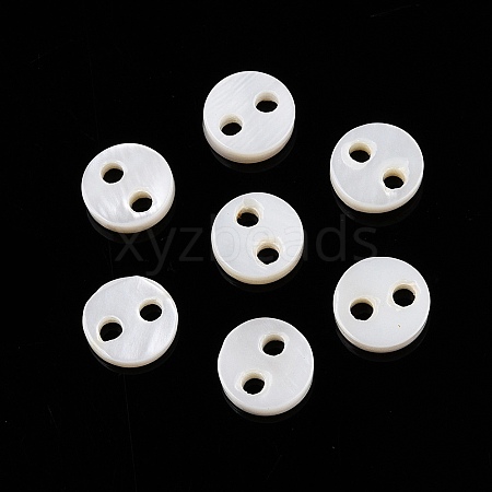 Natural Freshwater Shell Buttons X-SHEL-N036-04-1