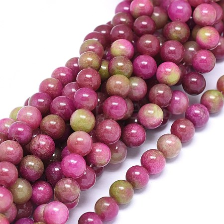 Natural Dyed Jade Beads Strands G-F601-A10-1