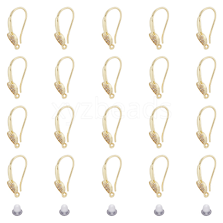 DICOSMETIC 10 Pairs Rack Plating Brass Micro Pave Cubic Zirconia Earrings Hooks FIND-DC0003-48-1