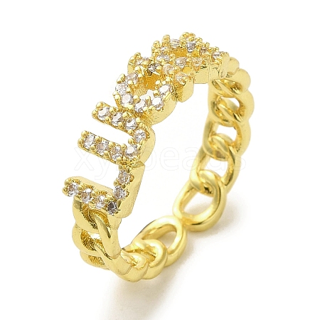 Brass Micro Pave Cubic Zirconia Rings for Women RJEW-E295-24G-1