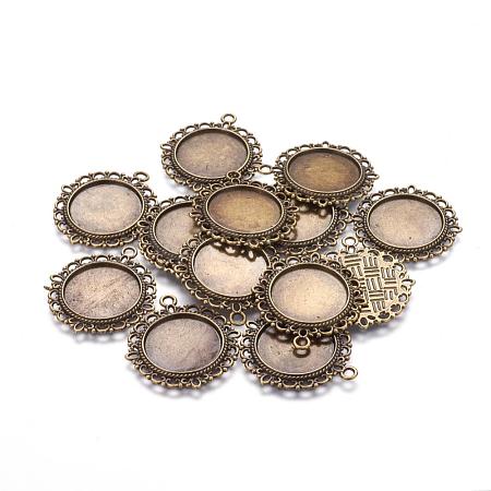 Zinc Alloy Pendant Settings for Cabochon & Rhinestone PALLOY-A15290-AB-FF-1