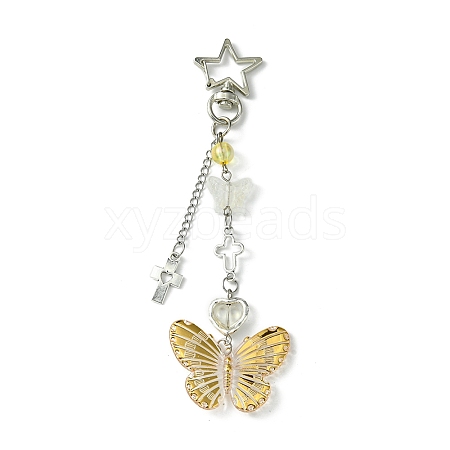 Electroplate Acrylic Butterfly Pendant Decorations KEYC-FZ00014-04-1