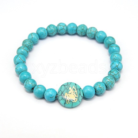 Minimalist European Style Constellation Synthetic Turquoise Beaded Stretch Bracelets for Women XC6059-7-1