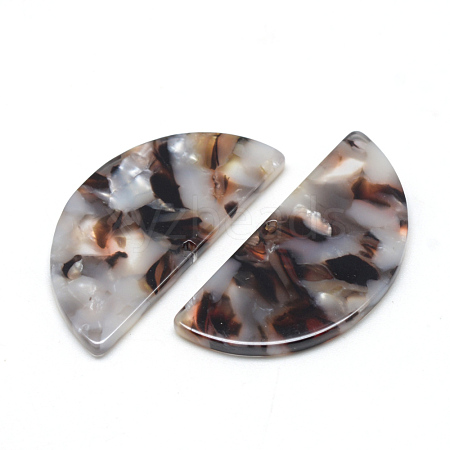 Cellulose Acetate(Resin) Semi Circle Pendants KY-S111B-A320-1