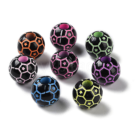 Spray Printed Opaque Acrylic Beads SACR-P031-29B-1